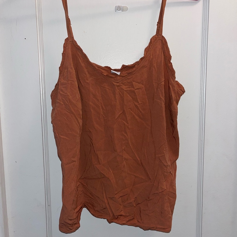 Orange Warm Hickory Old Navy Ruffle Tank Top